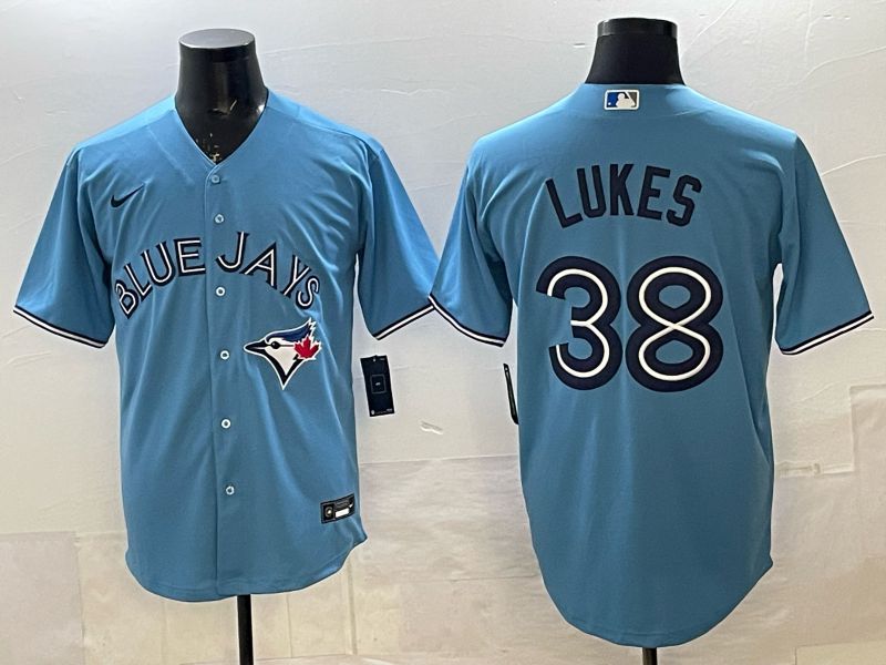 Men 2025 Nike Toronto Blue Jays #38 Lukes Light Blue Game MLB Jersey 01